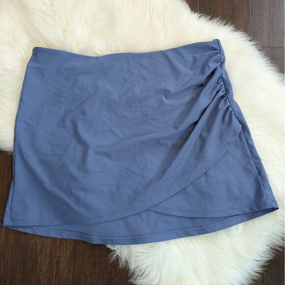 Summersalt Ruched Swim Skirt Pull-on Wrap Cover-up Light Blue L Large - Picture 1 of 6